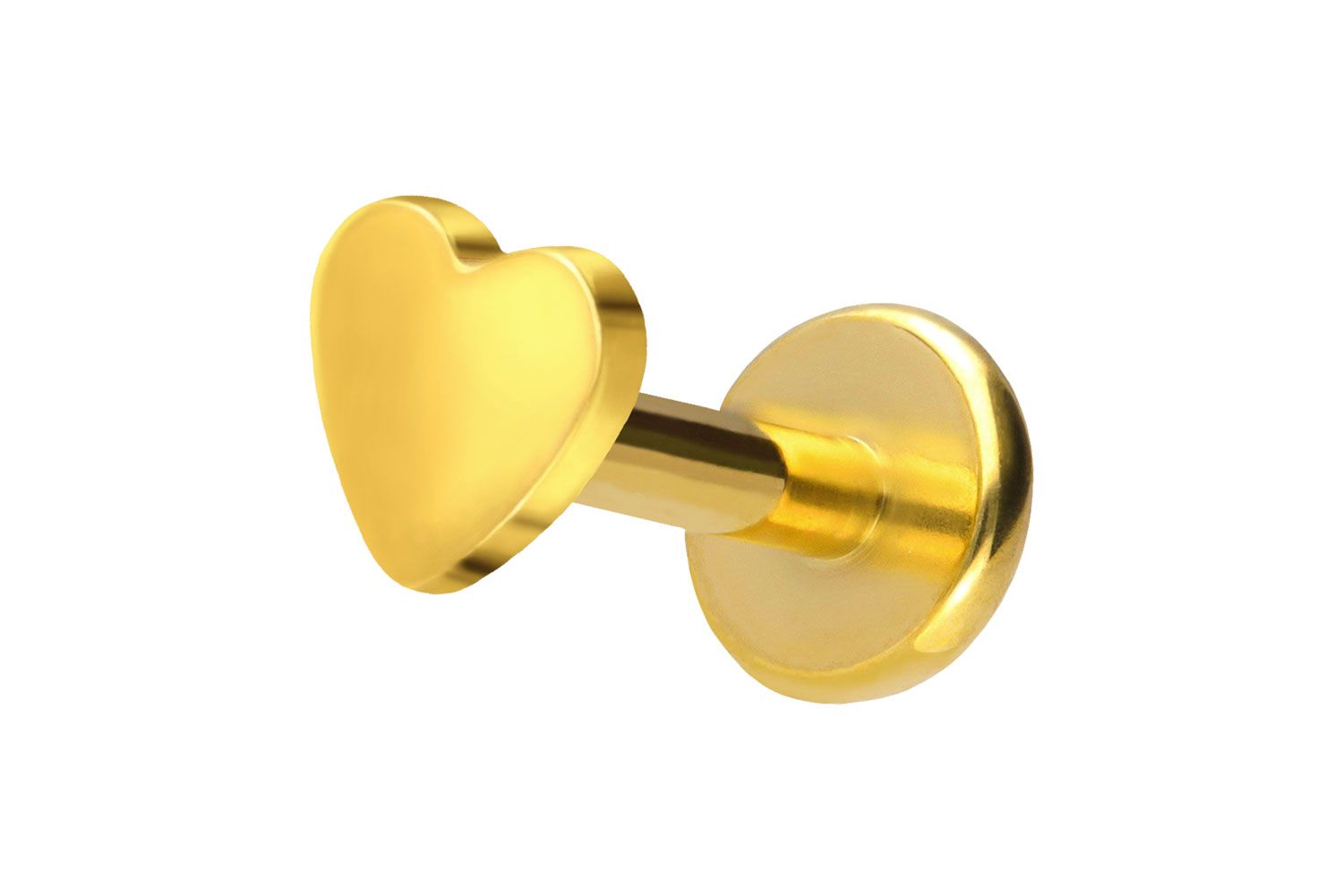 Titan Labret Piercing mit Push Fit HERZ